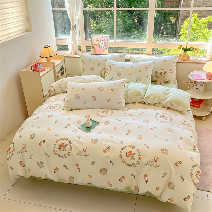 91家纺网 家纺一手货源 找家纺  本制 2024秋冬新款12868全棉印花四件套 沐风