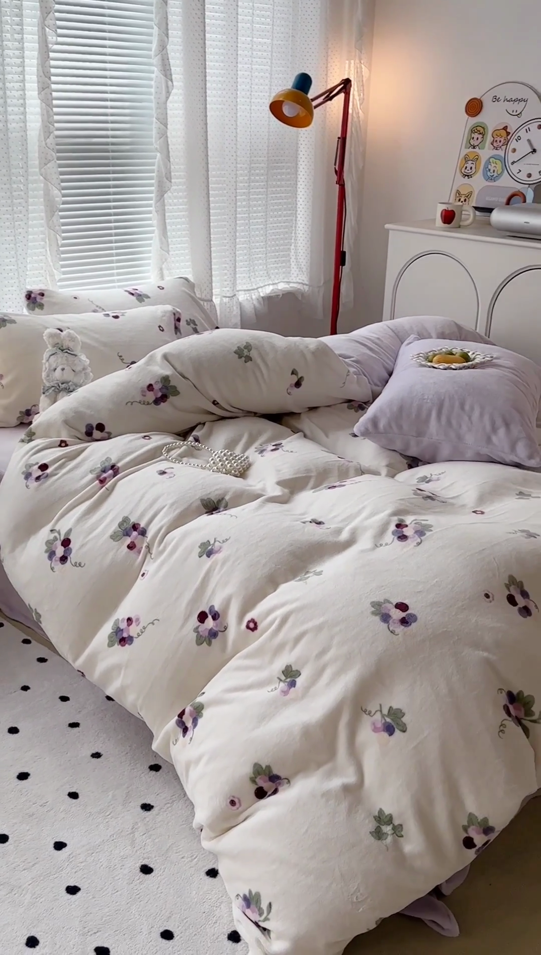 91家纺网 家纺一手货源 找家纺 昔可家纺 2024新款印花牛奶绒四件套系列-2023年热款系列 紫色葡萄