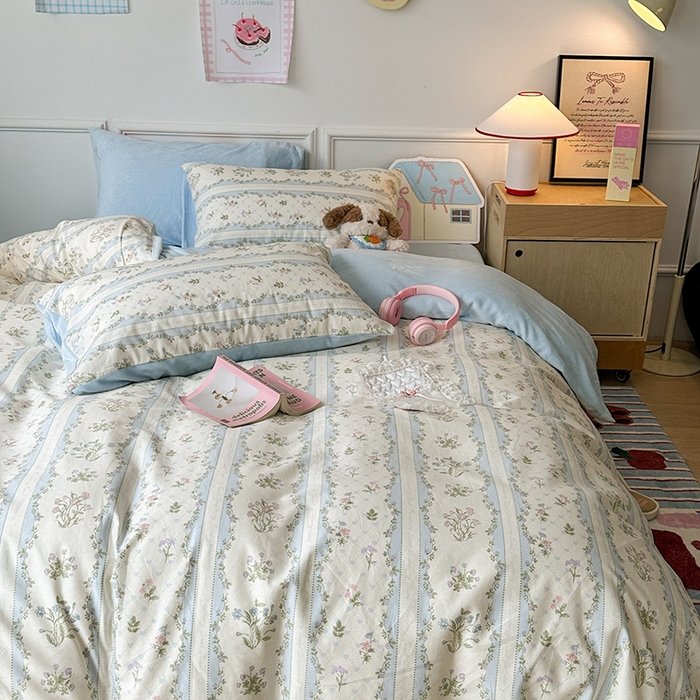 91家纺网 家纺一手货源 找家纺 昔可家纺 2024新款秋冬新款棉加牛奶绒四件套 仙仙藤蔓园