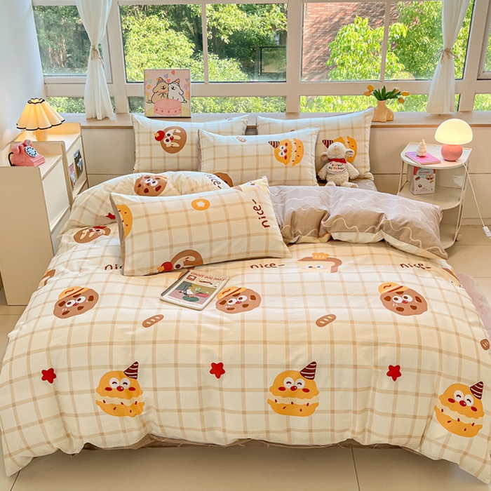 91家纺网 家纺一手货源 找家纺  本制 2024秋冬新款12868全棉印花四件套 烘培-米