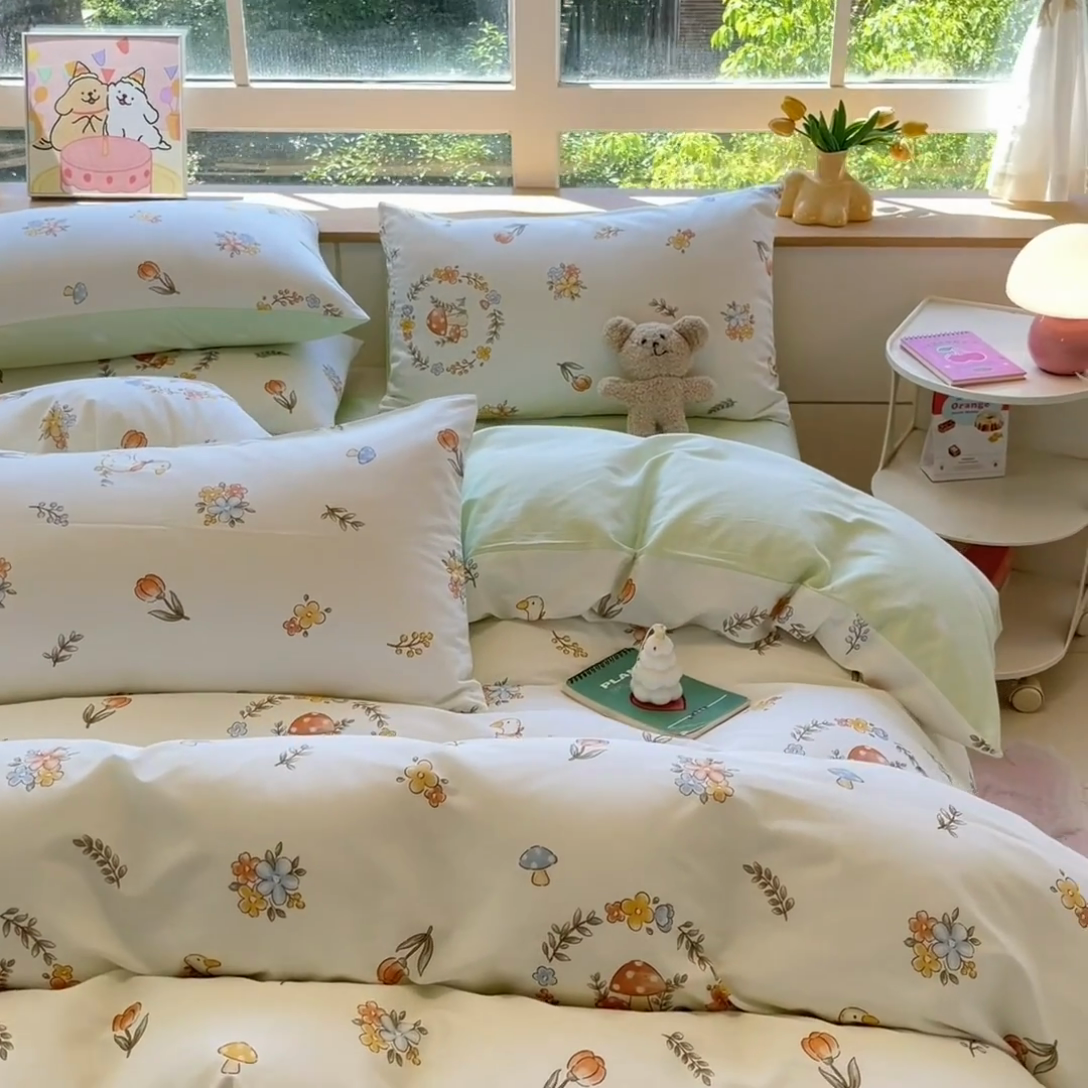 91家纺网 家纺一手货源 找家纺  本制 2024秋冬新款12868全棉印花四件套 沐风