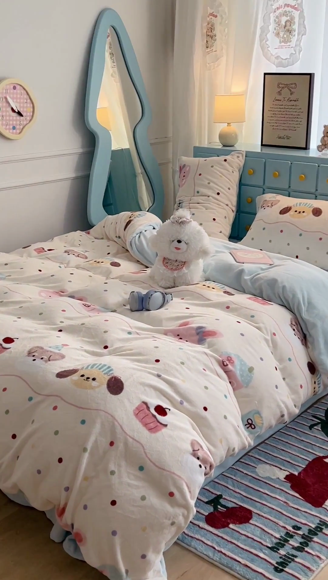 91家纺网 家纺一手货源 找家纺 昔可家纺 2024新款印花牛奶绒四件套系列-卡通系列 萌宠小窝