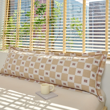 91家纺网 家纺一手货源 找家纺 美宜家 2025新款四季纯棉斜纹磨毛双人全棉长枕套精品一字绣 遇见