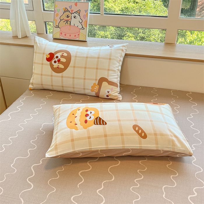 91家纺网 家纺一手货源 找家纺  本制 2024秋冬新款12868全棉印花四件套 烘培-米