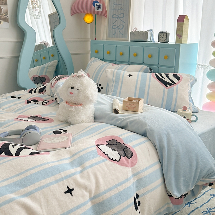 91家纺网 家纺一手货源 找家纺 （总）昔可家纺 2024新款印花牛奶绒四件套系列-卡通系列