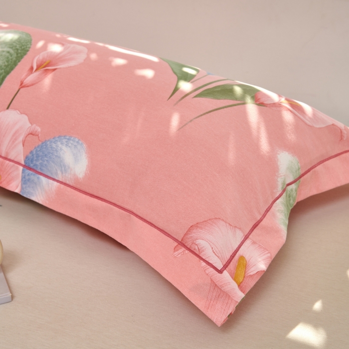 91家纺网 家纺一手货源 找家纺 美宜家 2025新款四季纯棉斜纹磨毛双人全棉长枕套精品一字绣 锦上添花