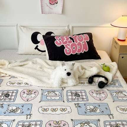 91家纺网 家纺一手货源 找家纺 （总）昔可家纺 2024新款羊羔绒牛奶绒毛毯系列（三）-场景二-卡通系列