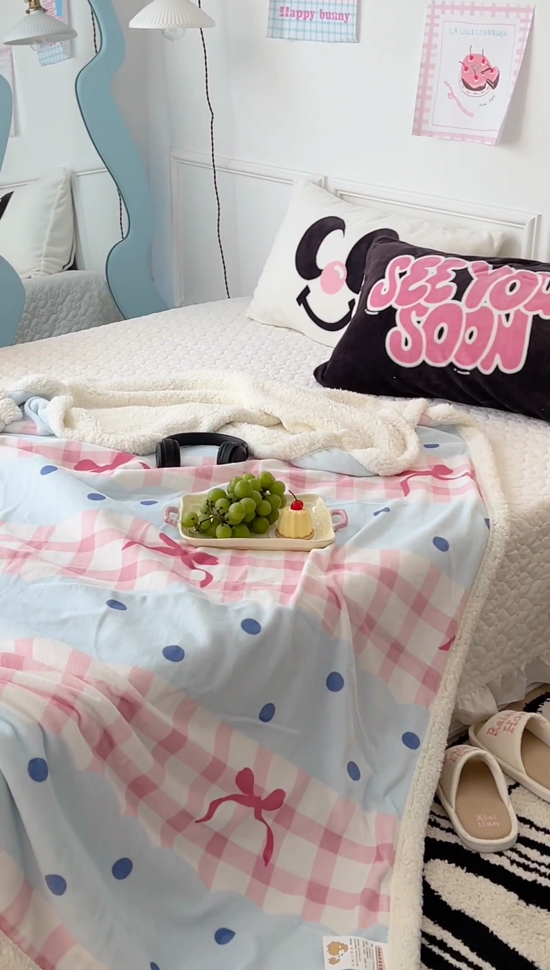 91家纺网 家纺一手货源 找家纺 昔可家纺 2024新款羊羔绒牛奶绒毛毯系列（三）-场景二-少女风系列 芭蕾美学