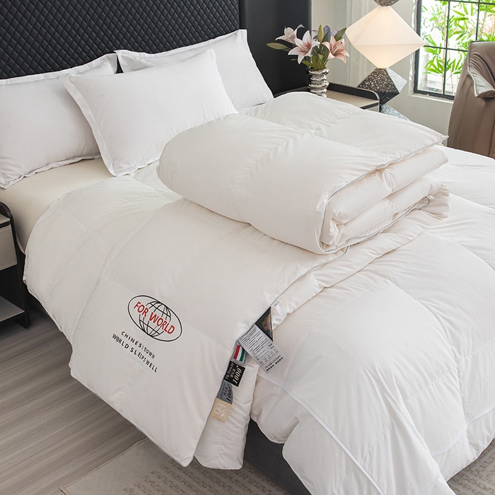 91家纺网 家纺一手货源 找家纺 静若居羽绒被壳 2024新款羽绒➕羽绒子母被壳二合一拉链款子母被壳厂家直销 白色