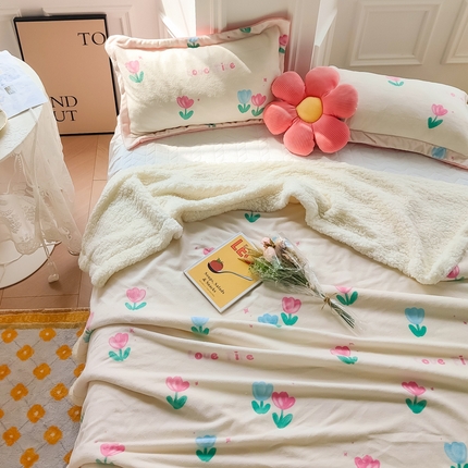 91家纺网 家纺一手货源 找家纺 （总）花伞家居 2024直播新款牛奶绒羊羔绒多功能复合拉链被套款毛毯