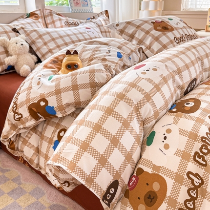 91家纺网 家纺一手货源 找家纺 （总）花伞家居 2025新款直播网销斜纹加厚磨毛印花植物羊绒四件套