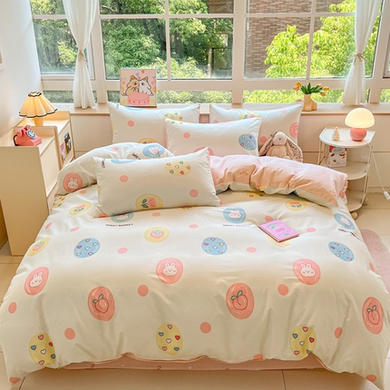 91家纺网 家纺一手货源 找家纺  本制 2024秋冬新款12868全棉印花四件套 小确幸