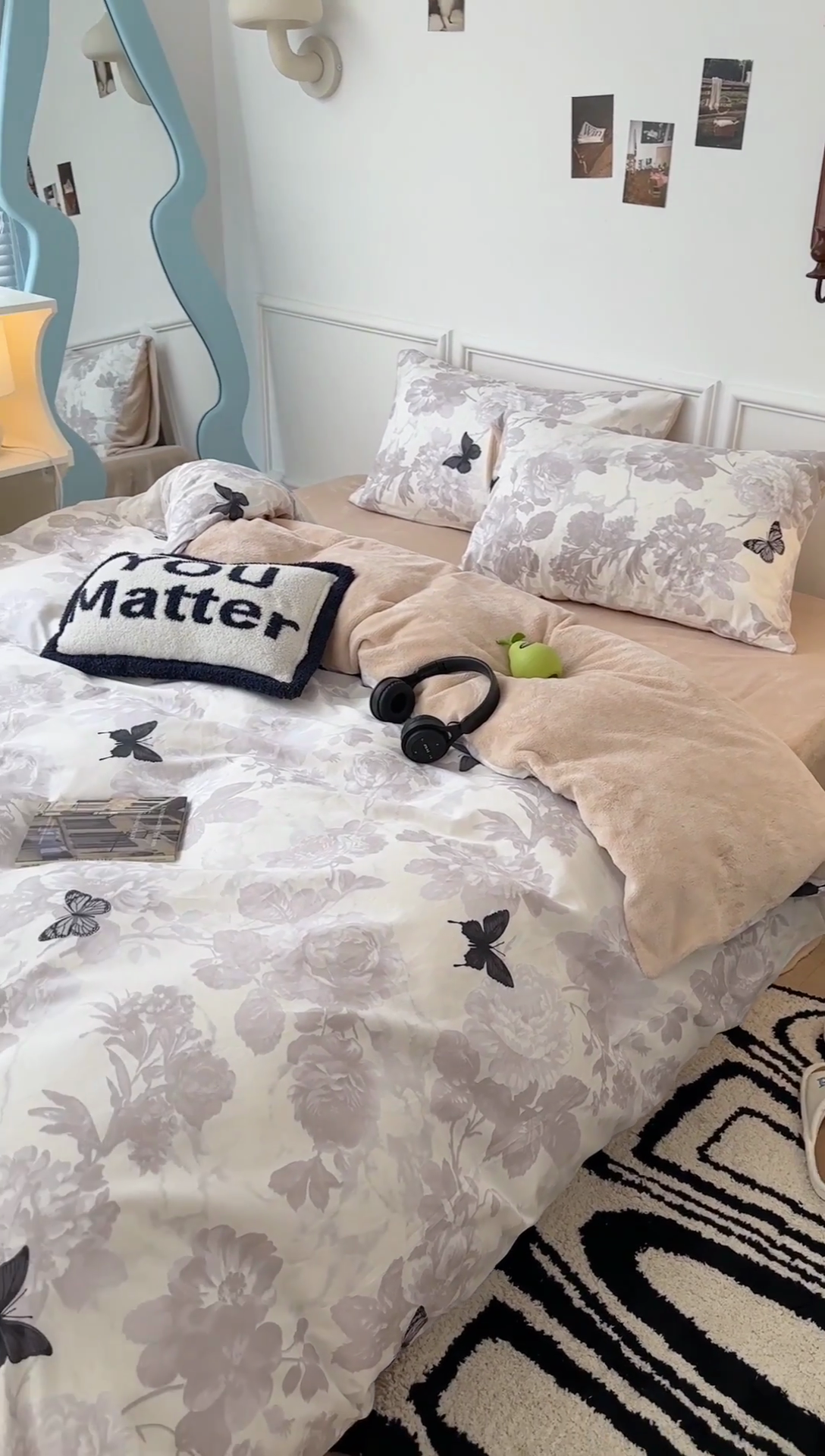 91家纺网 家纺一手货源 找家纺 昔可家纺 2024新款秋冬新款棉加牛奶绒四件套 暗蝶花影