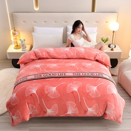 91家纺网 家纺一手货源 找家纺 （总）晚静 2025新款印花牛奶绒被套法莱绒金貂被套单件180克全尺寸被套