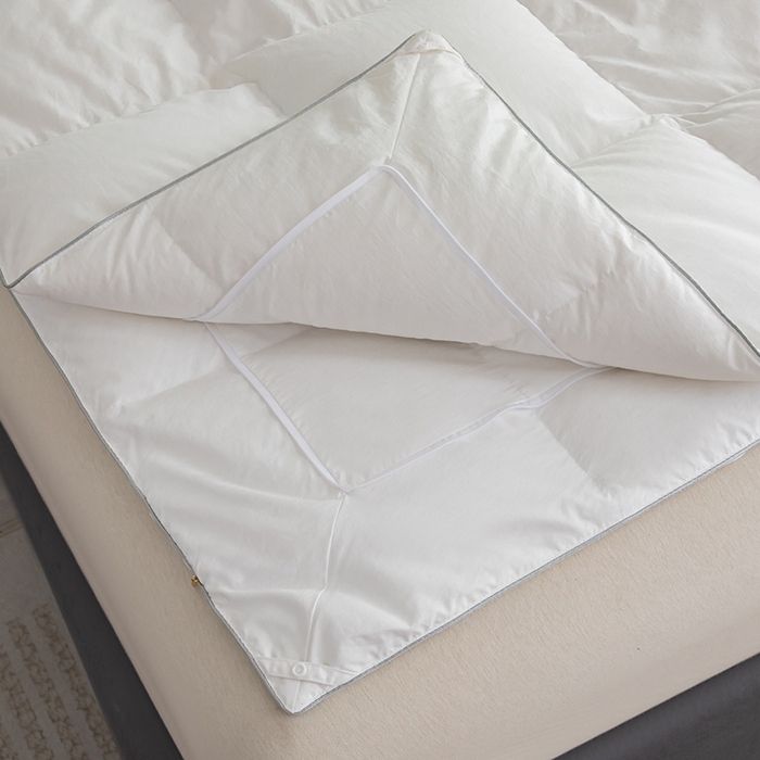 91家纺网 家纺一手货源 找家纺 静若居羽绒被壳 2024新款羽绒➕羽绒子母被壳二合一拉链款子母被壳厂家直销 白色