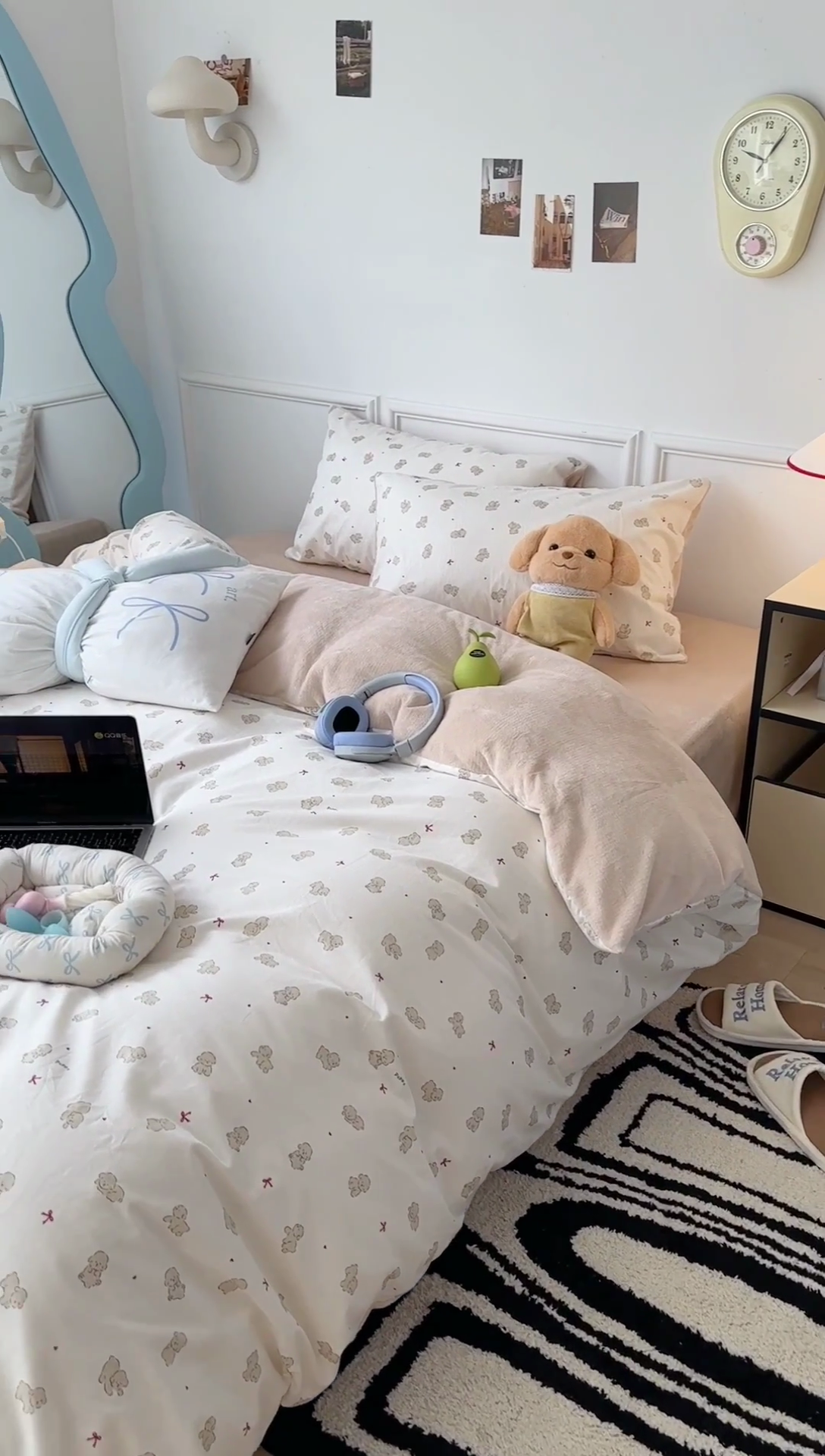 91家纺网 家纺一手货源 找家纺 昔可家纺 2024新款秋冬新款棉加牛奶绒四件套 棕色小比熊