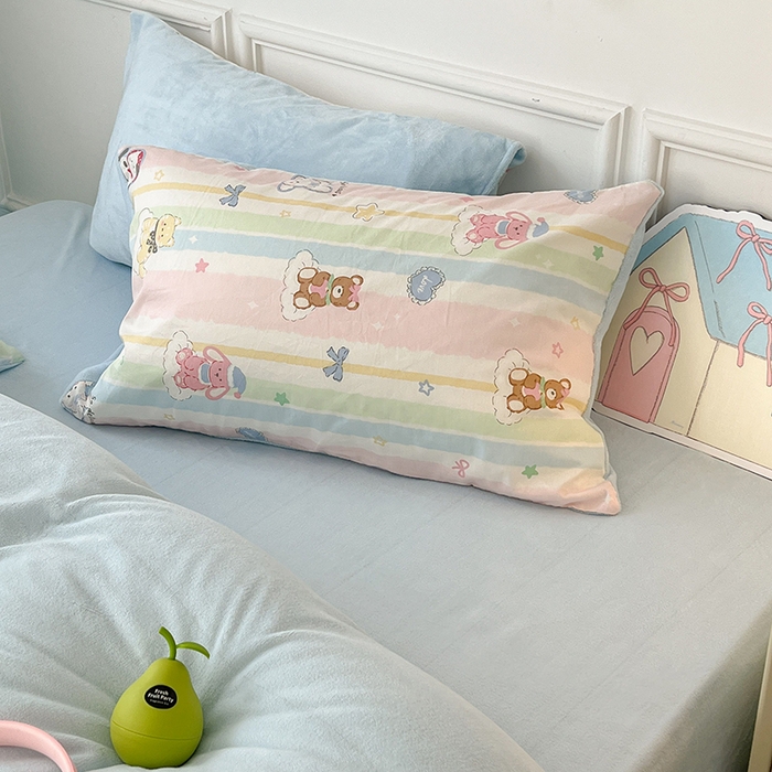 91家纺网 家纺一手货源 找家纺 昔可家纺 2024新款秋冬新款棉加牛奶绒四件套 欢乐彩虹岛