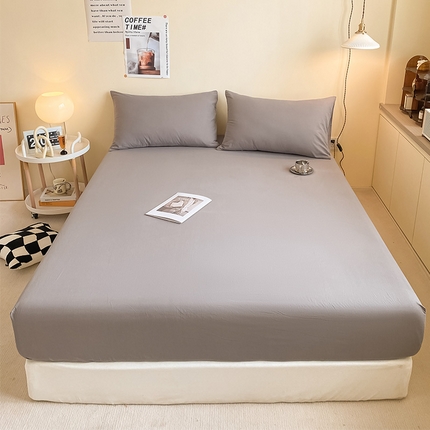 91家纺网 家纺一手货源 找家纺 （总）眠帛家居 2024新款A类亲肤水洗棉纯色单品床笠三件套