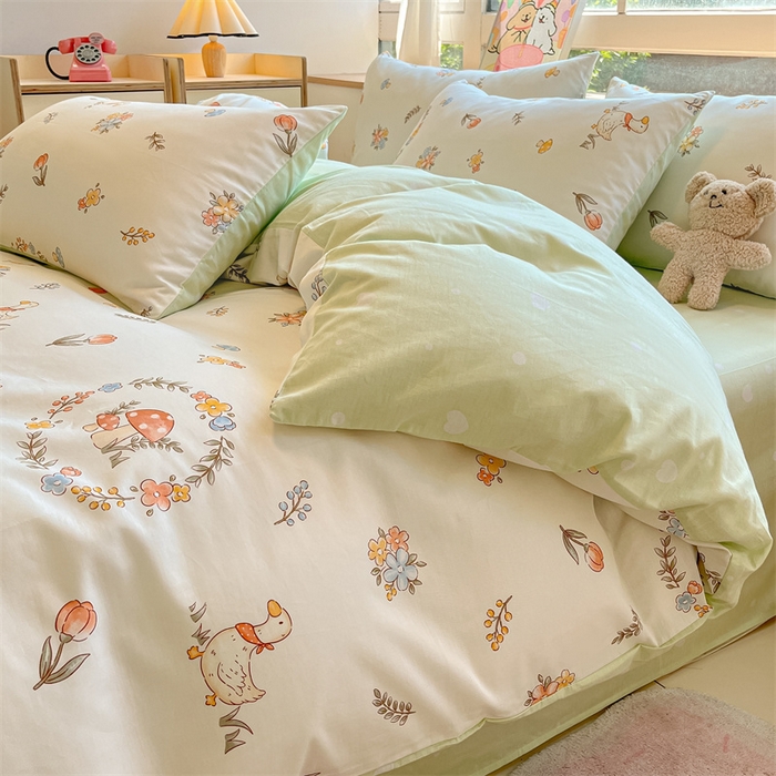 91家纺网 家纺一手货源 找家纺  本制 2024秋冬新款12868全棉印花四件套 沐风