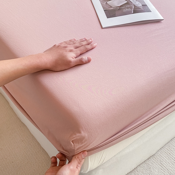 91家纺网 家纺一手货源 找家纺 （总）眠帛家居 2024新款A类亲肤水洗棉纯色单品床笠三件套