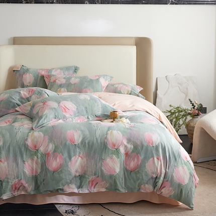 金奇达家纺 2025秋冬保暖加厚绒类四件套羽零绒【自然为美】（标准号全网控价(折后券后)不低于159元，（拿货价会员减20元)） 司春-绿