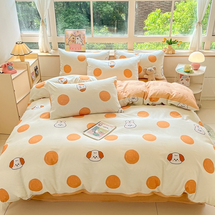 91家纺网 家纺一手货源 找家纺  本制 2024秋冬新款12868全棉印花四件套 溢彩