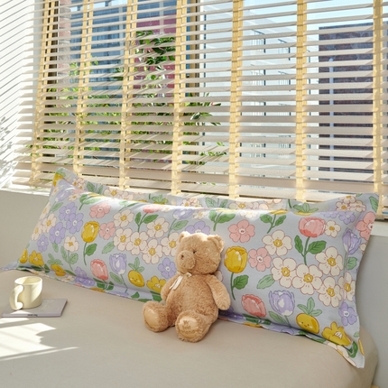 91家纺网 家纺一手货源 找家纺 美宜家 2025新款四季纯棉斜纹磨毛双人全棉长枕套精品一字绣 遇见