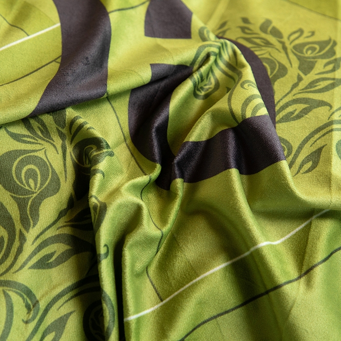 91家纺网 家纺一手货源 找家纺 色鬼布艺 2024新款婴儿绒数码印花牛奶绒四件套仿大牌直播爆款网红款 复古绿