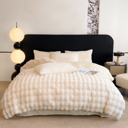 91家纺网 家纺一手货源 找家纺 （总）品乐家纺 2025新款A类泡泡兔绒牛奶绒四件套