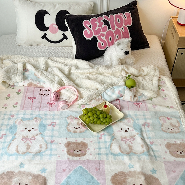 91家纺网 家纺一手货源 找家纺 昔可家纺 2024新款羊羔绒牛奶绒毛毯系列（三）-场景二-卡通系列 油画狗狗