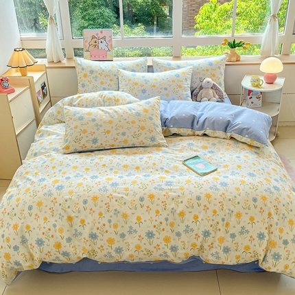 91家纺网 家纺一手货源 找家纺  本制 2024秋冬新款12868全棉印花四件套 随风