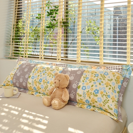 91家纺网 家纺一手货源 找家纺 美宜家 2025新款四季纯棉斜纹磨毛双人全棉长枕套精品一字绣 遇见