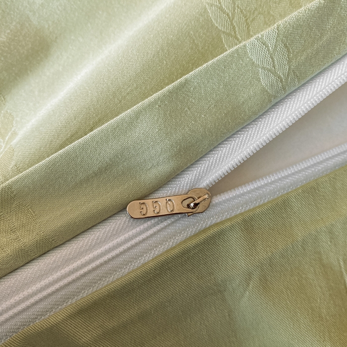 91家纺网 家纺一手货源 找家纺 琪格格2024新款纯棉贡缎大提花四件套纯棉贡缎提花-麦穗绿
