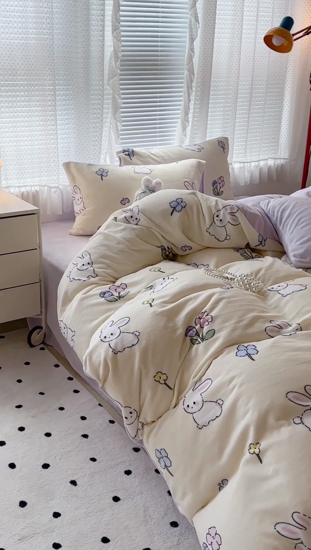 91家纺网 家纺一手货源 找家纺 昔可家纺 2024新款印花牛奶绒四件套系列-2023年热款系列 花小兔