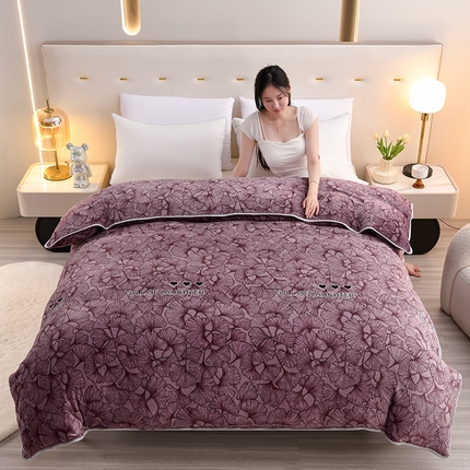 91家纺网 家纺一手货源 找家纺 （总）晚静 2025新款印花牛奶绒被套法莱绒金貂被套单件180克全尺寸被套