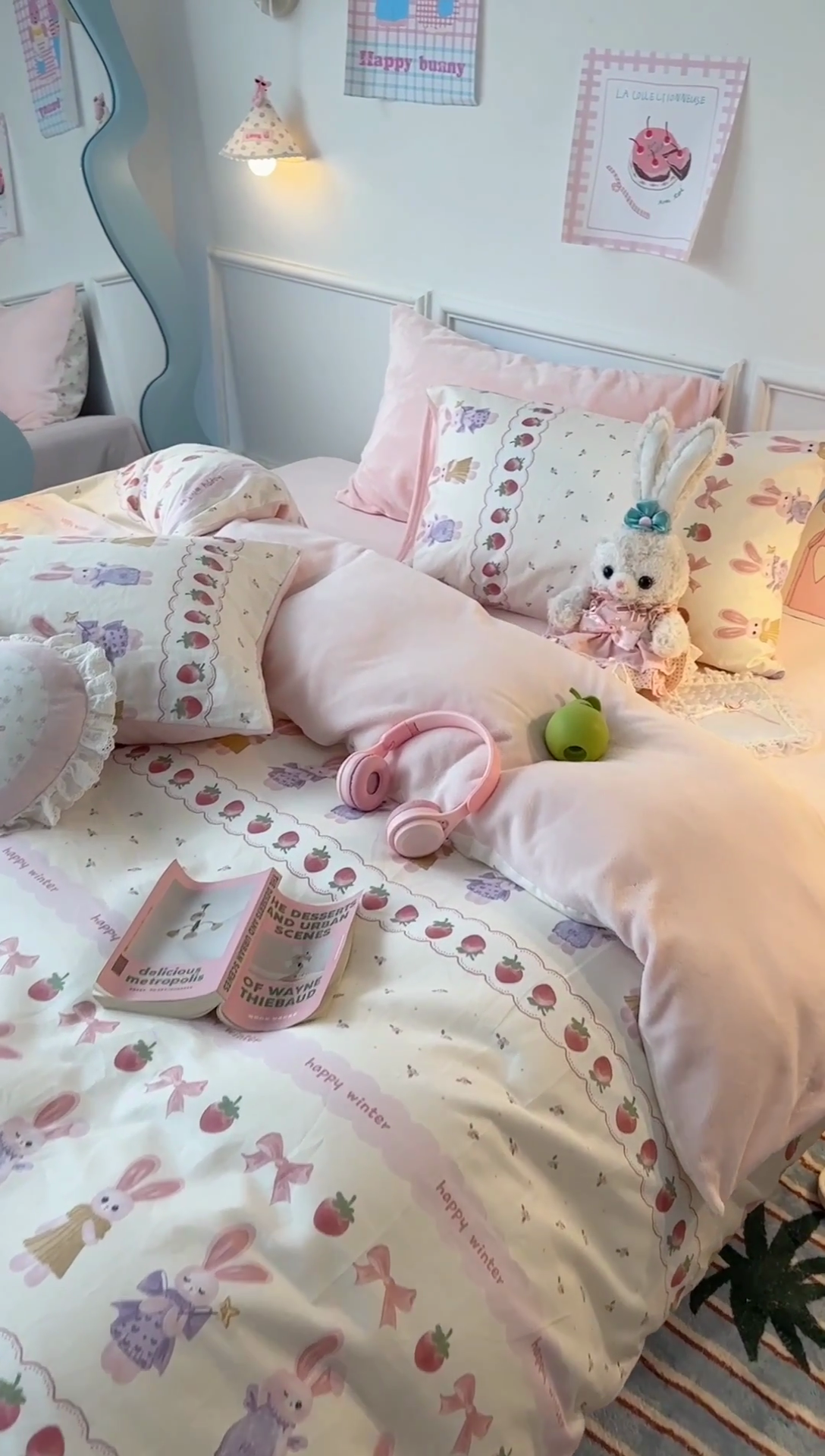 91家纺网 家纺一手货源 找家纺 昔可家纺 2024新款秋冬新款棉加牛奶绒四件套 仙女小兔