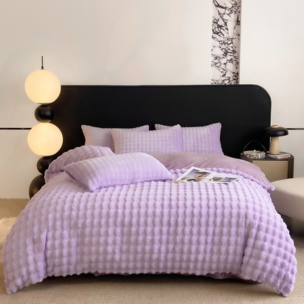 91家纺网 家纺一手货源 找家纺 （总）品乐家纺 2025新款A类泡泡兔绒牛奶绒四件套