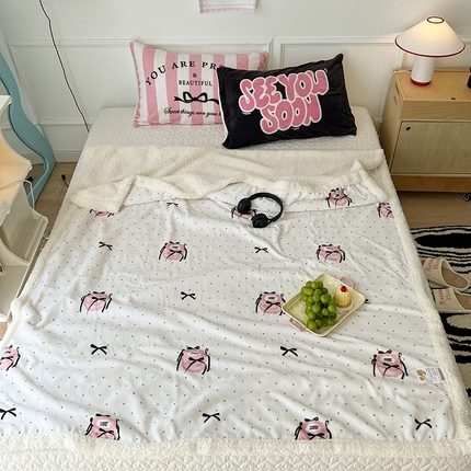 91家纺网 家纺一手货源 找家纺 （总）昔可家纺 2024新款羊羔绒牛奶绒毛毯系列（三）-场景二-ins风系列