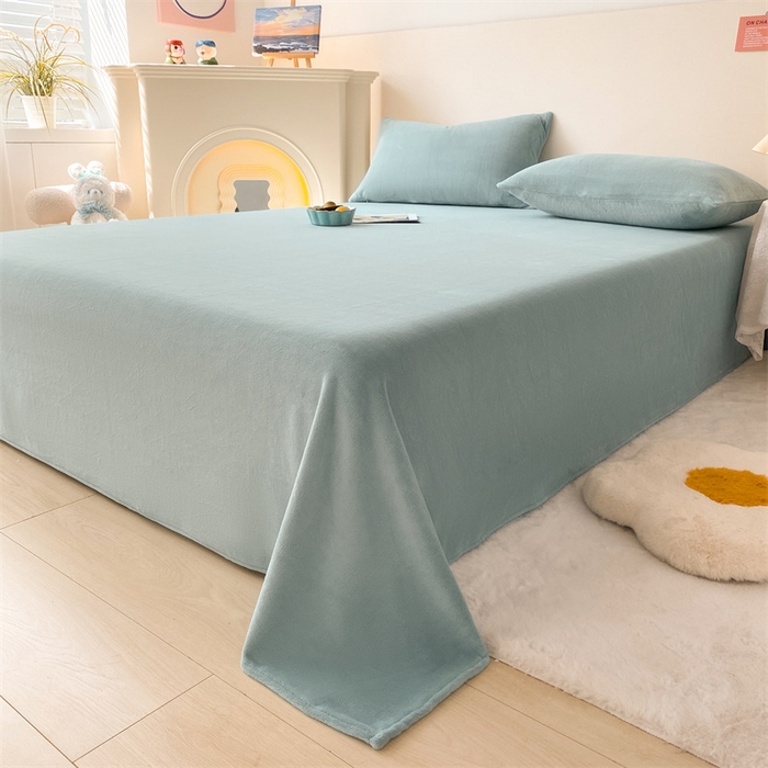 91家纺网 家纺一手货源 找家纺 （总）眠帛家居 2024新款纯色高克重牛奶绒单床单