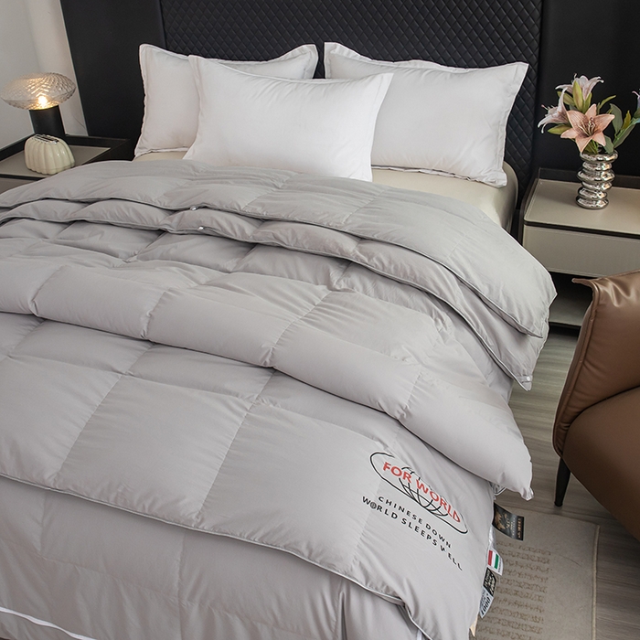 91家纺网 家纺一手货源 找家纺 静若居羽绒被壳 2024新款羽绒➕羽绒子母被壳二合一拉链款子母被壳厂家直销 灰色