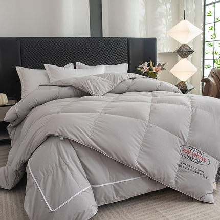 静若居羽绒被壳 2024新款羽绒➕羽绒子母被壳二合一拉链款子母被壳厂家直销 灰色