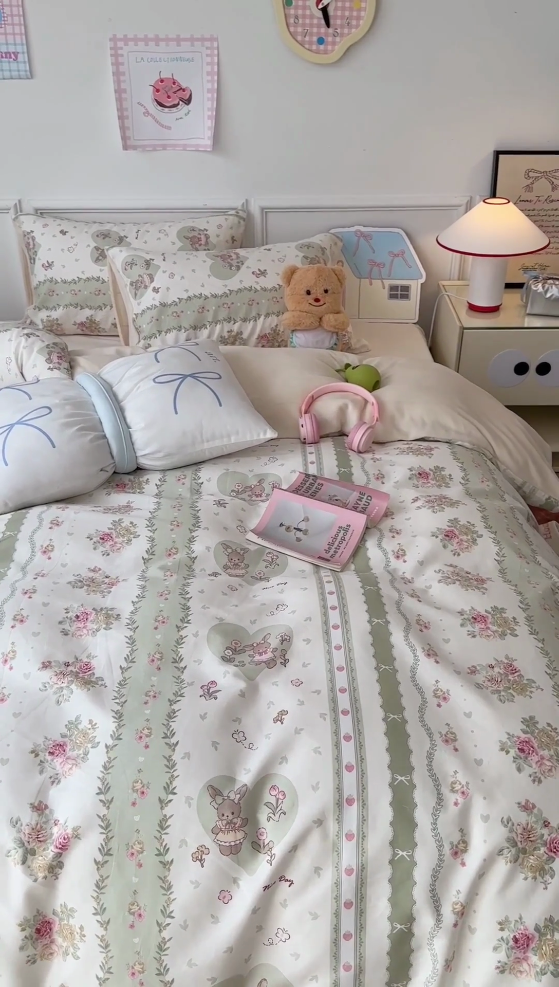 91家纺网 家纺一手货源 找家纺 昔可家纺 2024新款秋冬新款棉加牛奶绒四件套 竖莓小兔