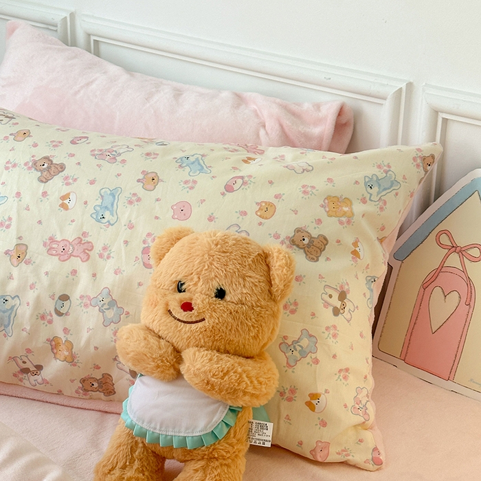 91家纺网 家纺一手货源 找家纺 昔可家纺 2024新款秋冬新款棉加牛奶绒四件套 可爱小萌物