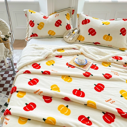 91家纺网 家纺一手货源 找家纺 （总）花伞家居 2024直播新款牛奶绒羊羔绒多功能复合拉链被套款毛毯