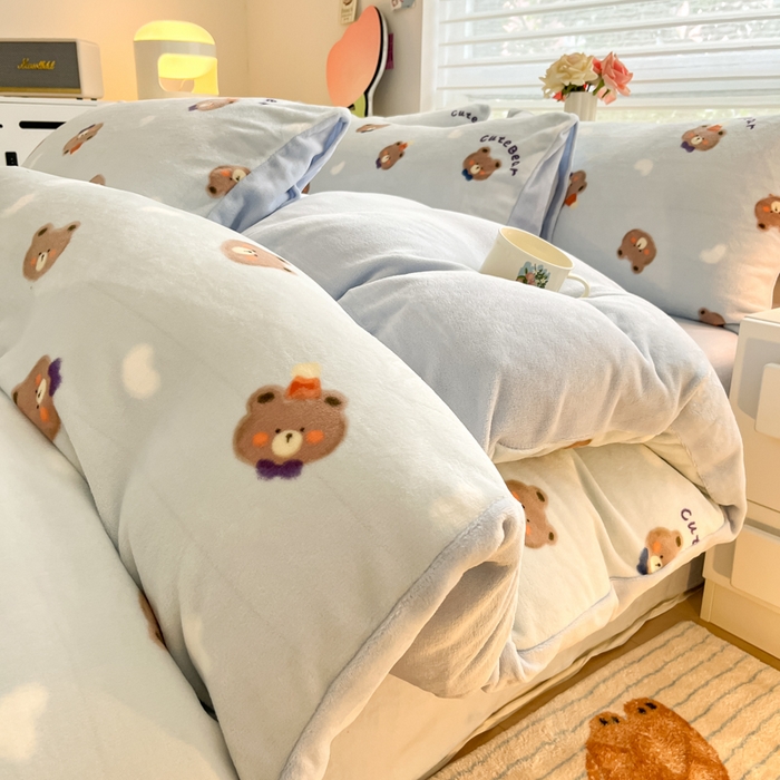 91家纺网 家纺一手货源 找家纺 （总）三朵家纺 2024新款牛奶绒混搭系列四件套