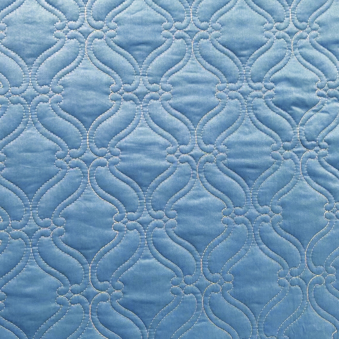 91家纺网 家纺一手货源 找家纺 罗艺轩 2024新款公主风全棉加厚可脱卸床笠式床裙三件套 慕雅-牛仔蓝