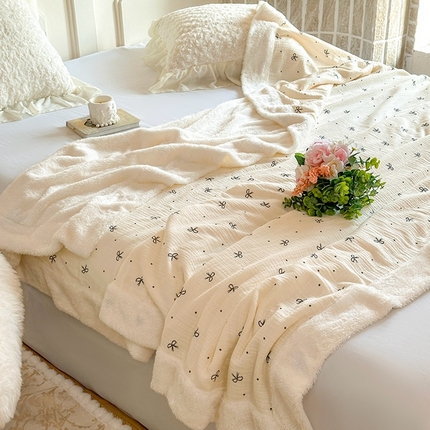 木楌家居 2025新款皱绉纱空调盖被毯 露丝