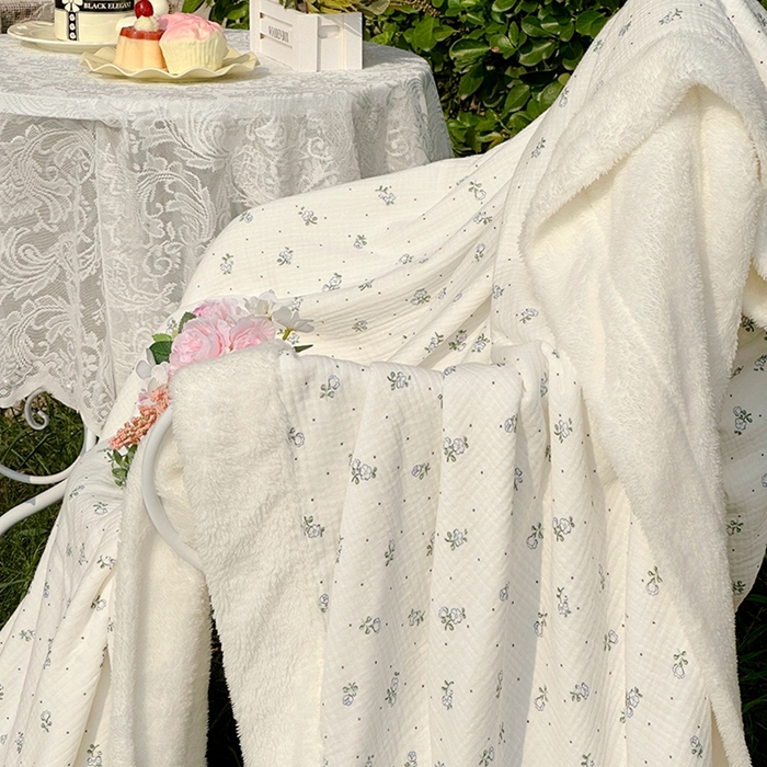 91家纺网 家纺一手货源 找家纺 木楌家居 2025新款皱绉纱空调盖被毯 舒蕊