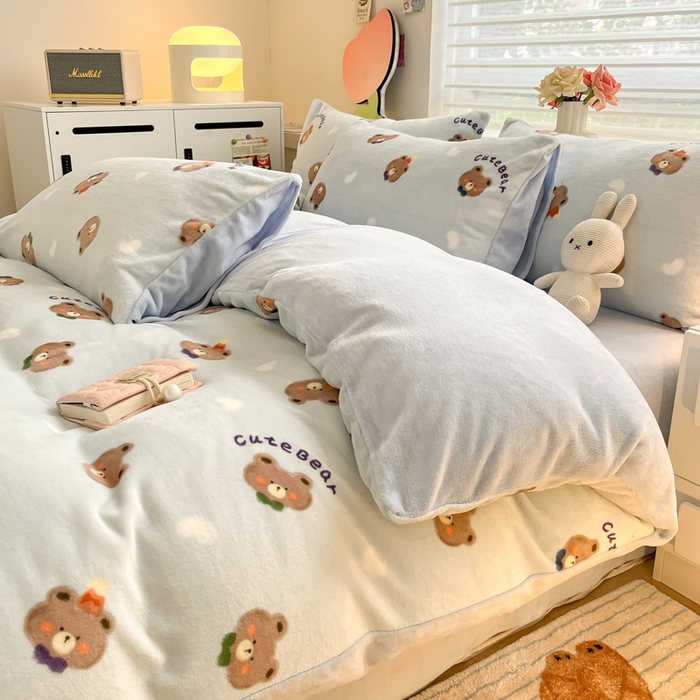 91家纺网 家纺一手货源 找家纺 （总）三朵家纺 2024新款牛奶绒混搭系列四件套