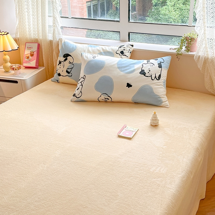 91家纺网 家纺一手货源 找家纺 麦伦家居 2024秋冬新品 多功能床品全棉+牛奶绒四件套 斑点猫